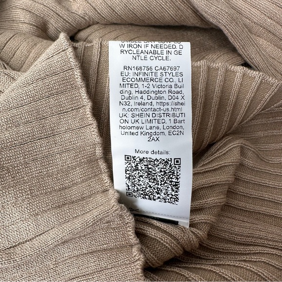 Shein Ribbed Knit Turtleneck Sweater Bundle Size Small Tan White Black -NWOT - Picture 7 of 8